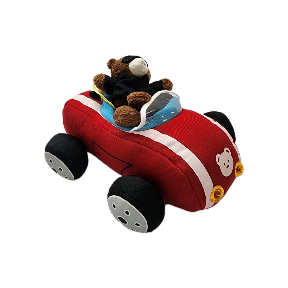 Top Gund Baby Stuffed Animal Sports Car Teddy Bear Driver Plush Toy No Sound